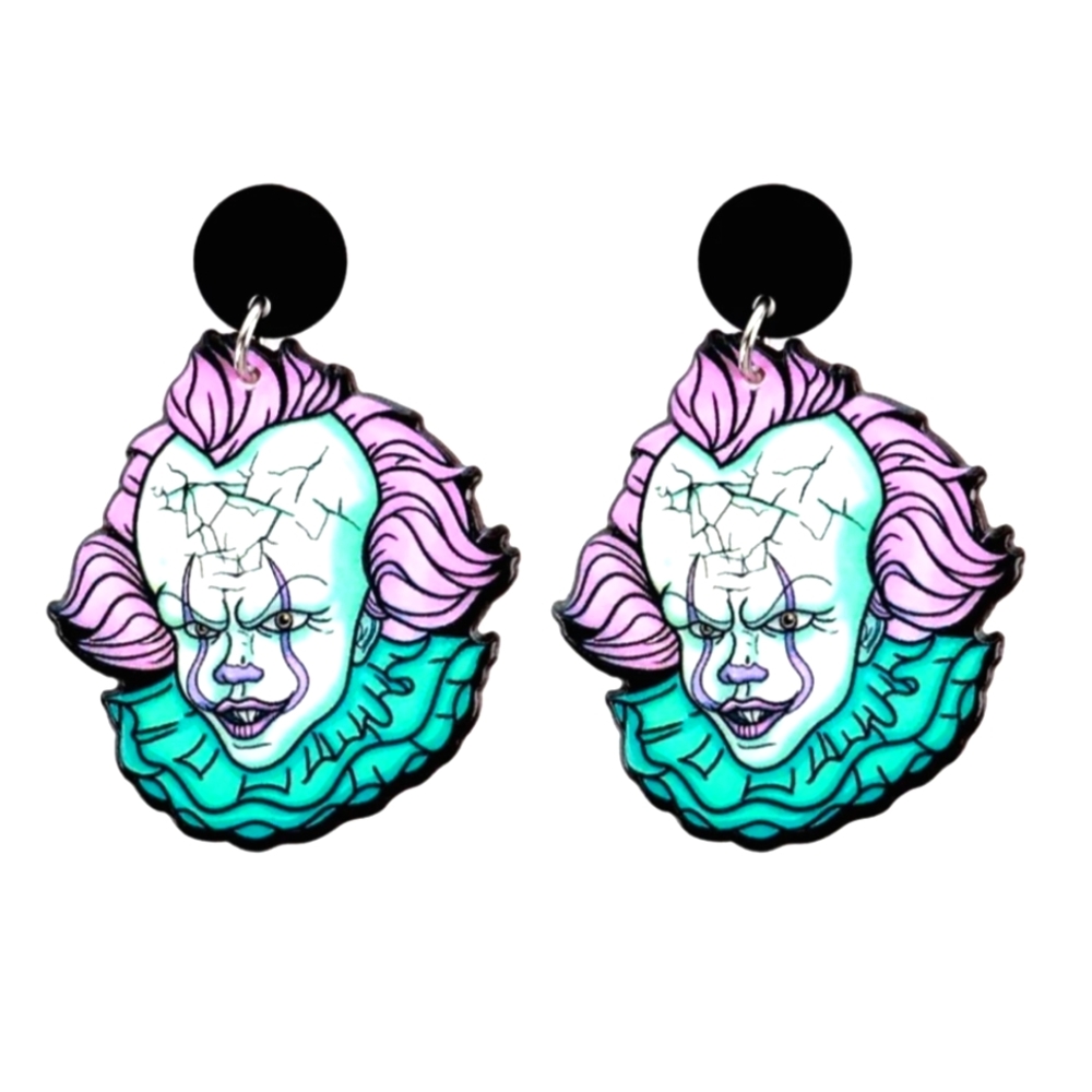 Pennywise, Acrylic Drop Earrings, in Pastels.